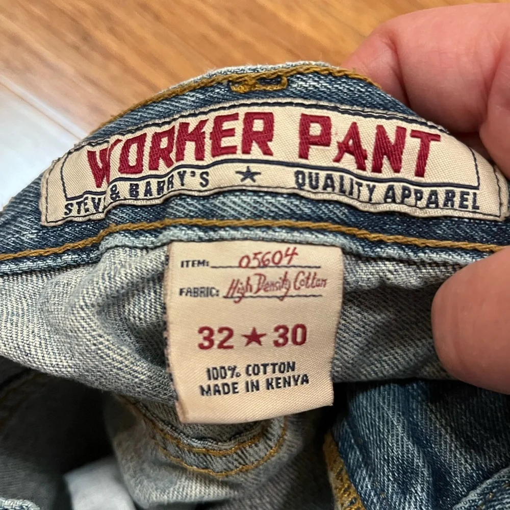 Steve & Barry's Light Wash Worker Pant Straight Leg Jeans. Size 32